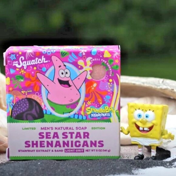 NEW SCENT!! 3 PACK Dr Squatch SEA STAR SHENANIGANS SpongeBob Limited Edition Bar - Picture 4 of 13